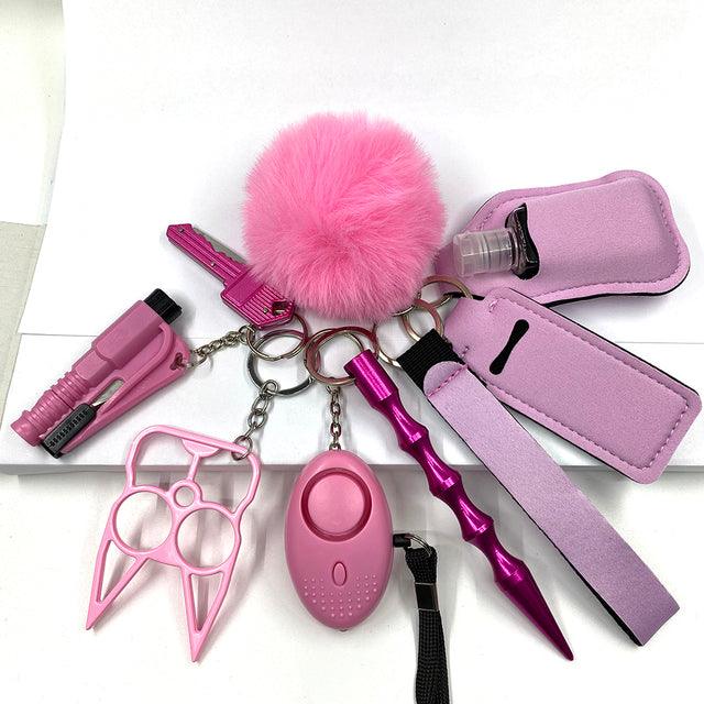 9 PCS | Custom Personal Safety Survival Women Alarm Set Girl Self Defense Keychain - keychaincop