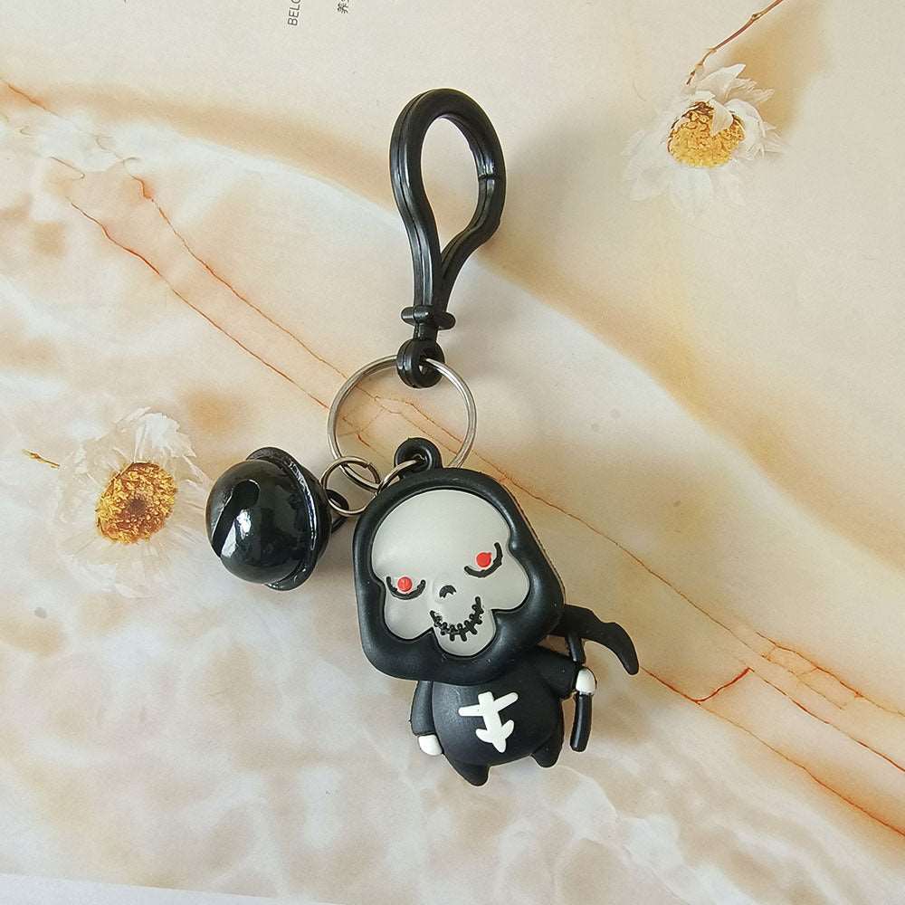 🎃 Halloween Ghost Scythe Cartoon Figure Keychain for Girls' Bags, Car Keys – Holiday Gift