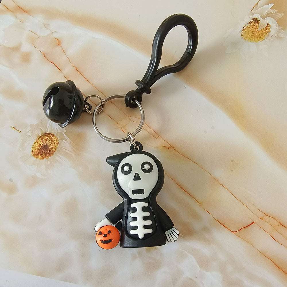 🎃 Halloween Ghost Scythe Cartoon Figure Keychain for Girls' Bags, Car Keys – Holiday Gift