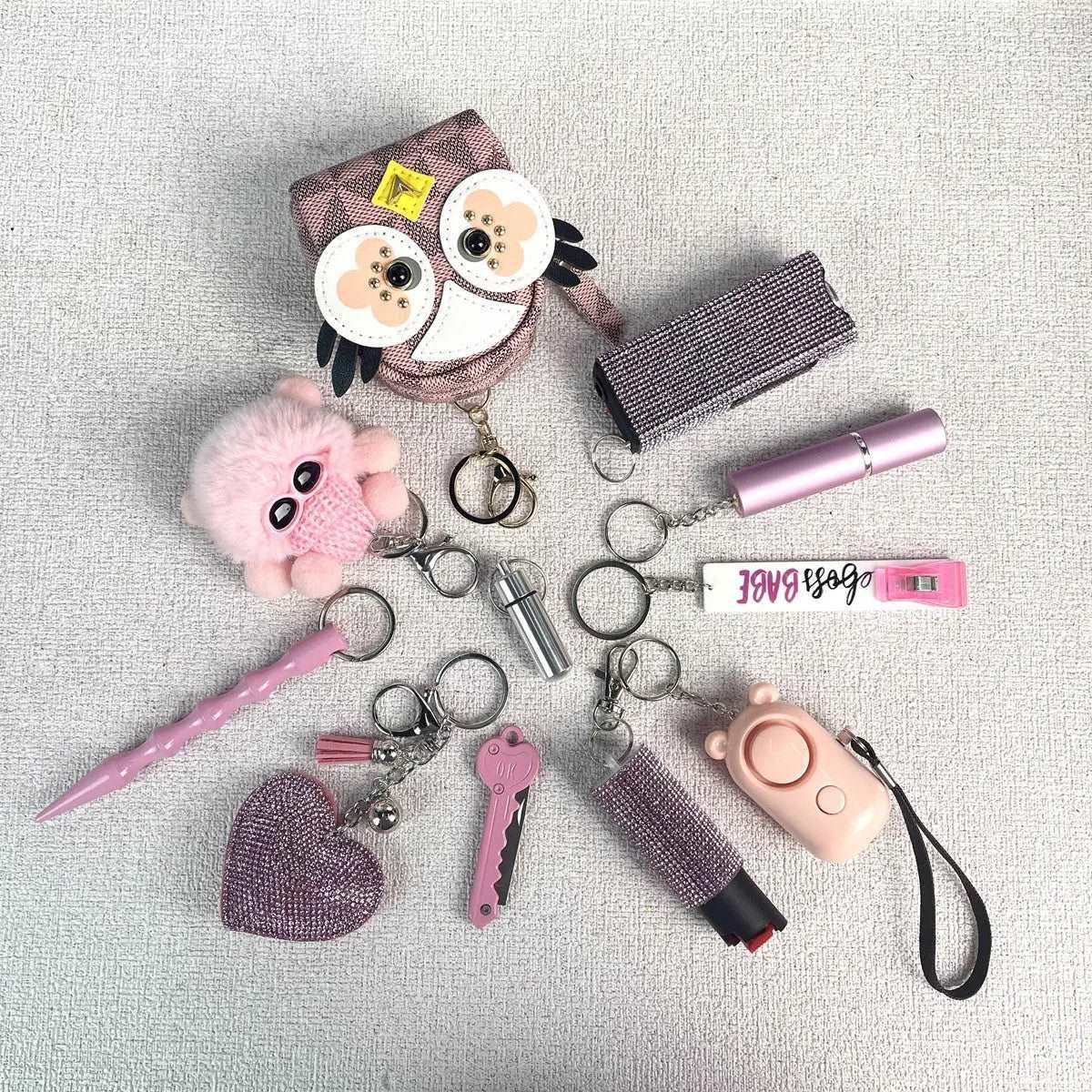 Keychain Set | 11PCS | PINK | Designed to save your life